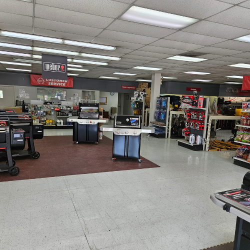 Outdoor grilling supplies inside of Grand Rental of York