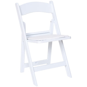 White Resin Chair with Padded Seat