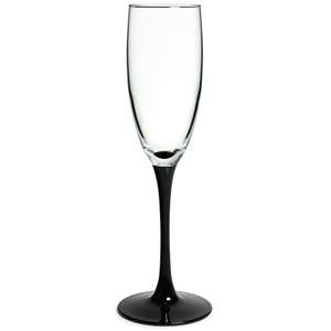 Champagne Flute with Black Stem