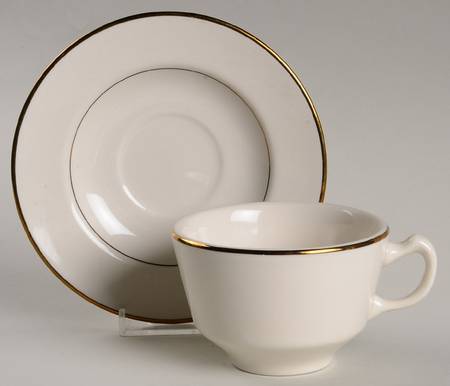 Coffee Cup (Ivory w/ Gold Trim)