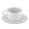 Coffee Cup (White w/ Silver Trim)