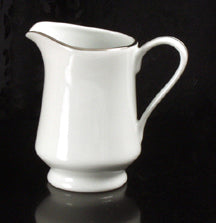 Creamer Pitcher (White w/ Silver Trim)